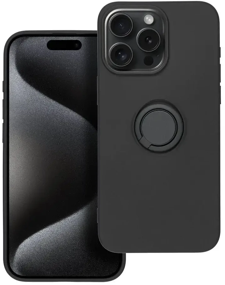 Dėklas Oem Case for iPhone 15 PRO MAX Silicone Ring juodas