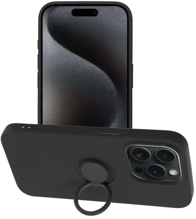 Dėklas Oem Case for iPhone 15 PRO Silicone Ring juodas