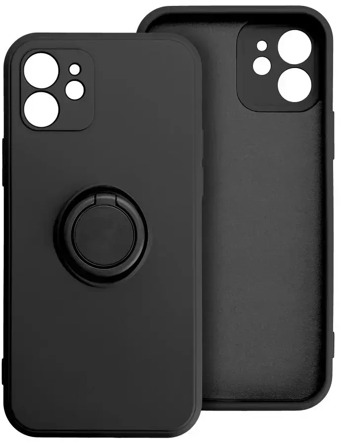 Forcell OEM dėklas iPhone 16 silikoniniam žiedui, juodas