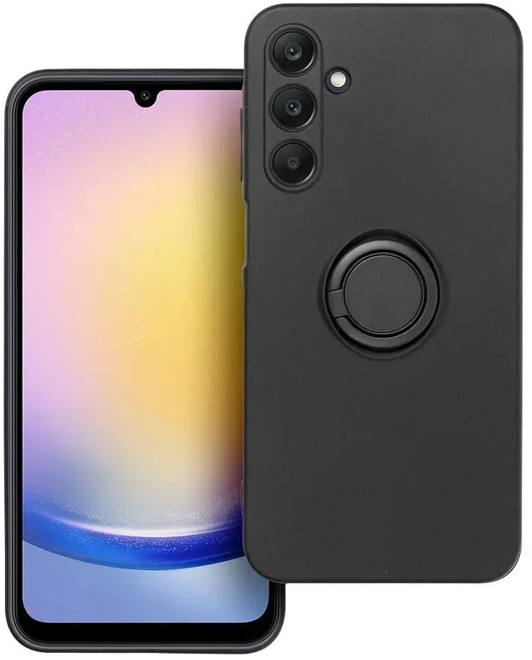 Oem SILICONE RING dėklas skirtas Samsung Galaxy A25 5G juodos spalvos