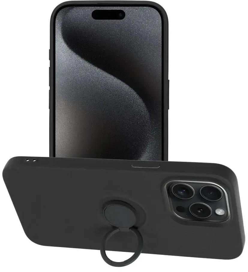 Dėklas Oem Case for iPhone 15 PRO MAX Silicone Ring juodas