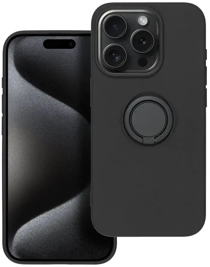 Dėklas Oem Case for iPhone 15 PRO Silicone Ring juodas