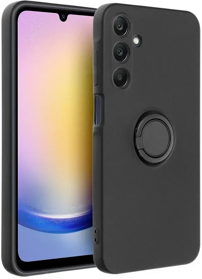 Oem SILICONE RING dėklas skirtas Samsung Galaxy A25 5G juodos spalvos