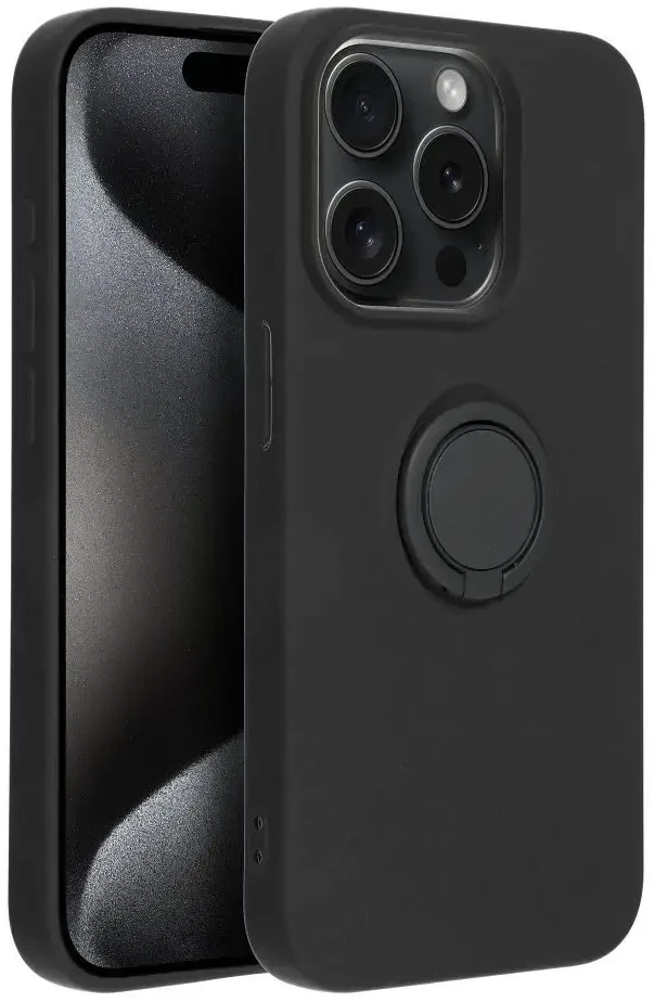Dėklas Oem Case for iPhone 15 PRO Silicone Ring juodas