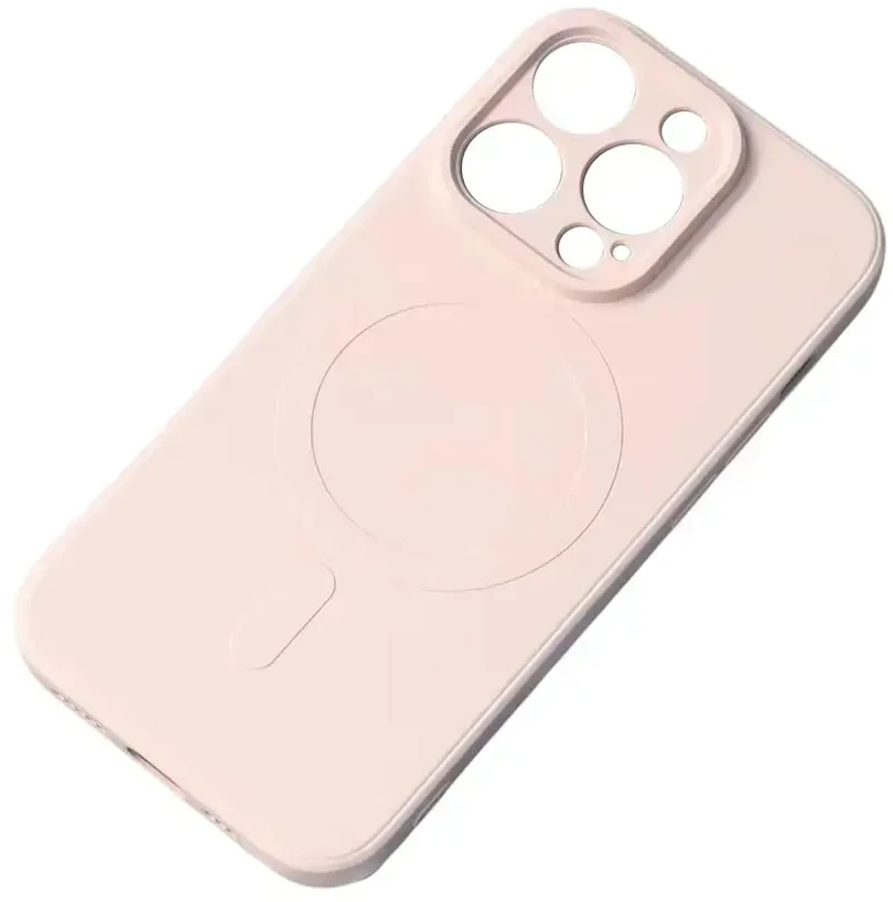 Hurtel MagSafe compatible silikoninis Apple iPhone 15 – dėklas telefonui kreminės spalvos