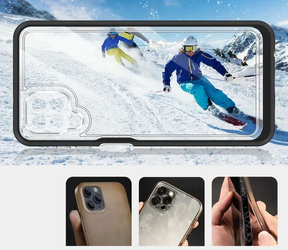 Hurtel Clear dėklas skirtas Samsung Galaxy A22 4G, juodas