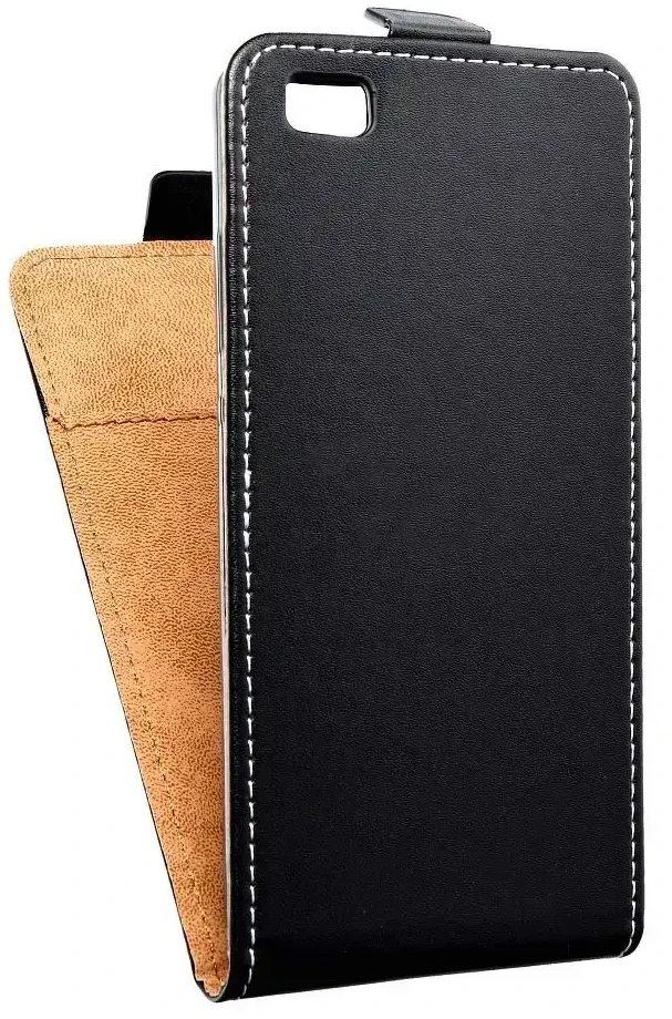 Oem Originalus vertikalus atverčiamas dėklas Huawei P8 LITE Slim Flexi Fresh juodas