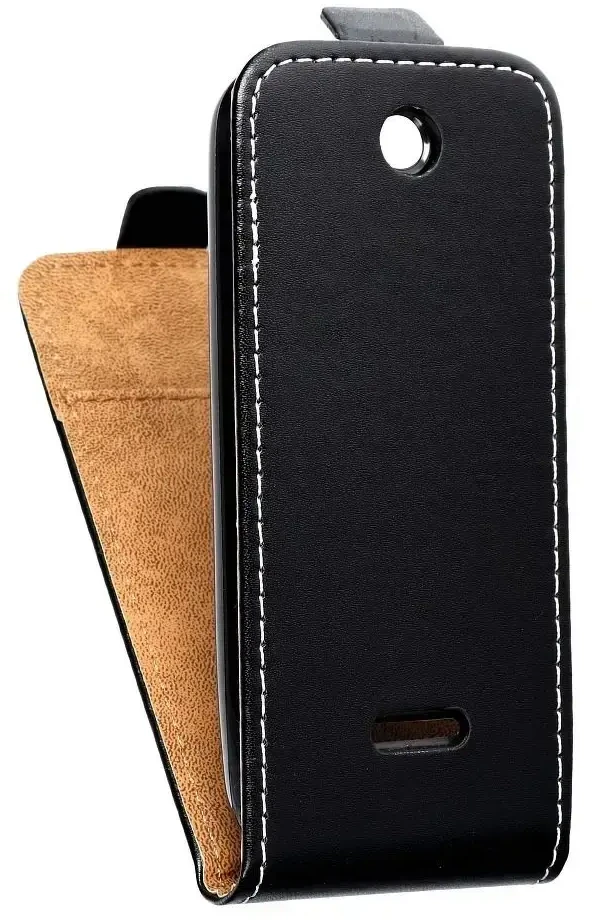 Dėklas Oem Vertical flip case for Nokia 225 Slim Flexi Fresh juoda
