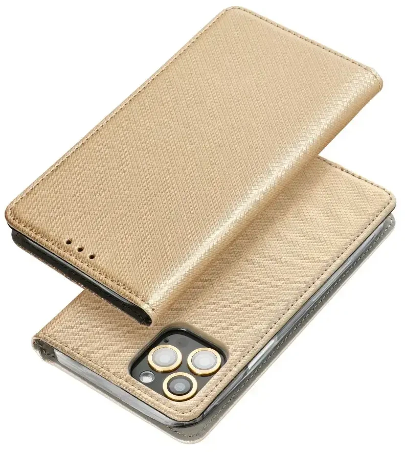 OEM atverčiamas dėklas Motorola G86 5G Smart Case Book auksinis