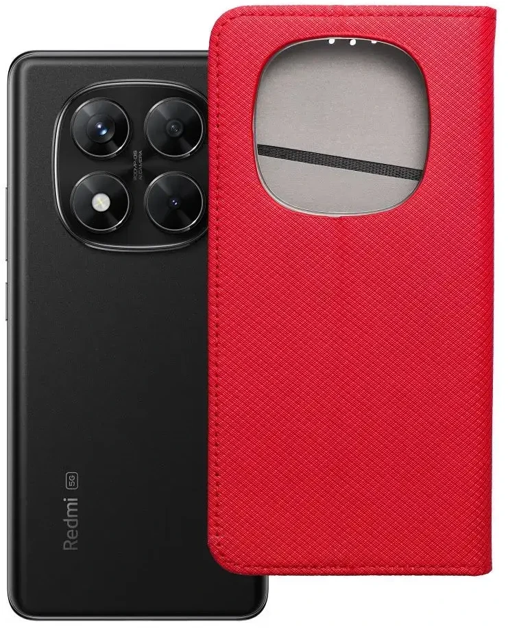 Dėklas Oem SMART CASE Book skirta Xiaomi Redmi Note 14 PRO 5G / 14 PRO PLUS 5G raudona