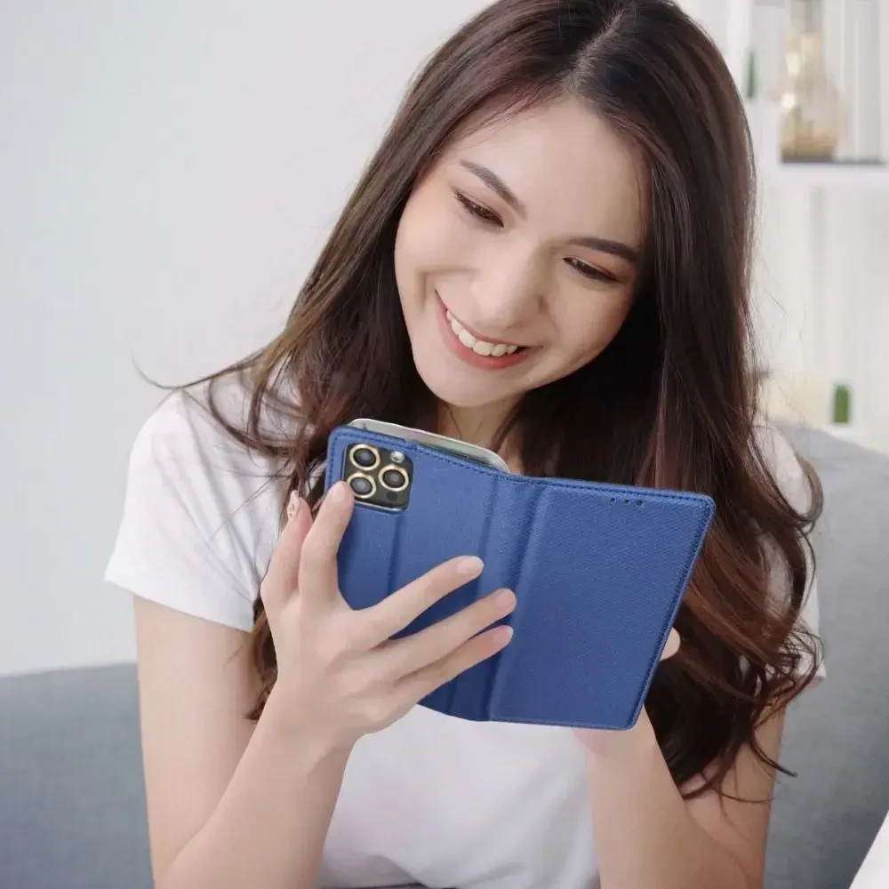 OEM atverčiamas dėklas Motorola G10 / G30 / G10 Power Smart Case Book, tamsiai mėlynas