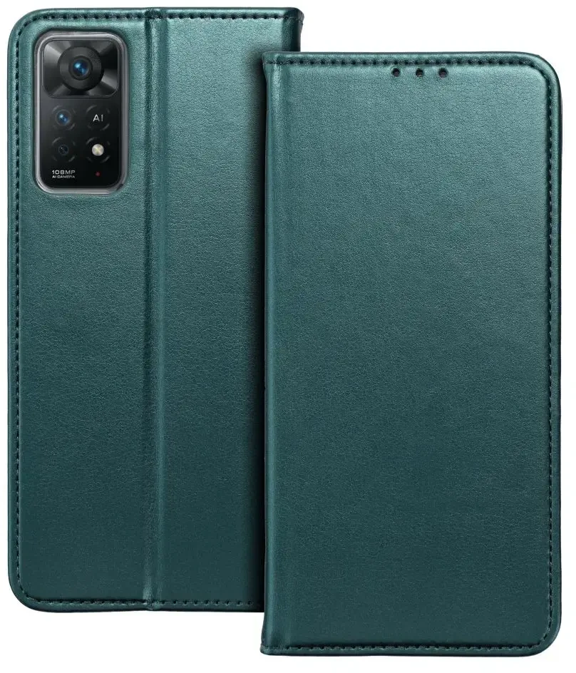 Dėklas Oem Flip case for Oppo A57 / A77 Smart Magneto dark žalias