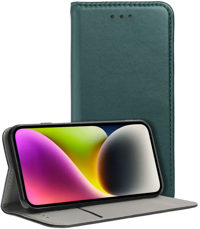 Realme NOTE 60 Smart Magneto atverčiamas dėklas, tamsiai žalias