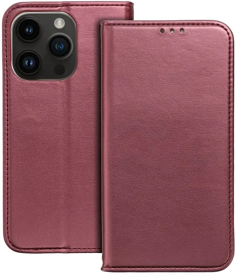 OEM atverčiamas dėklas, skirtas iPhone 17 AIR Smart Magneto, bordo spalvos