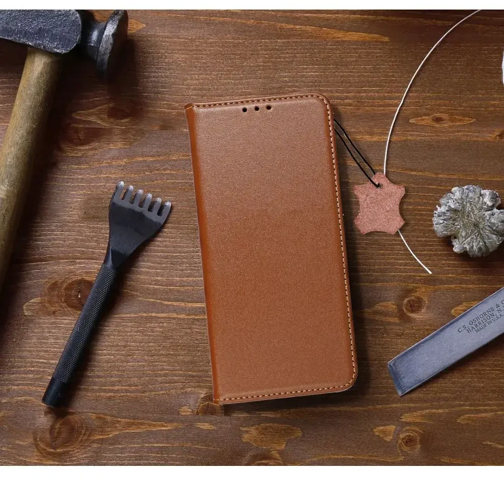 Oem Atverčiamas dėklas Xiaomi Redmi NOTE 15 5G Smart Pro Book odinis, rudos spalvos