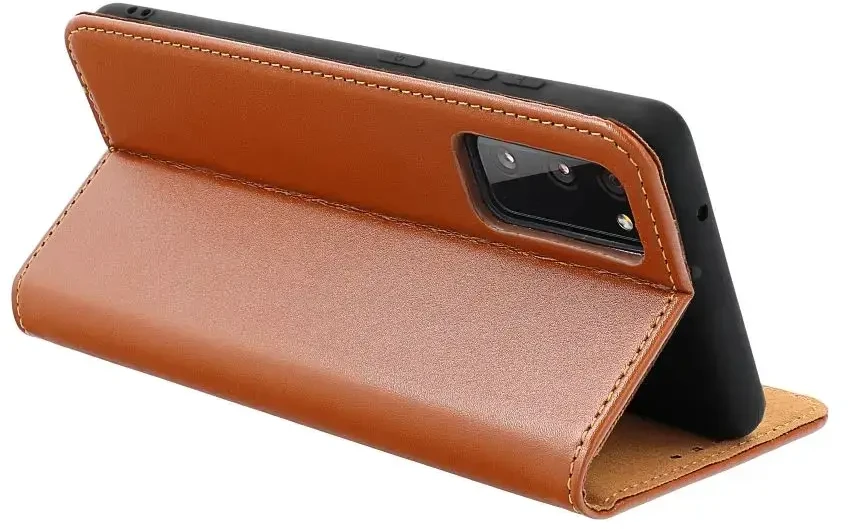 Oem Atverčiamas dėklas Xiaomi Redmi NOTE 15 5G Smart Pro Book odinis, rudos spalvos