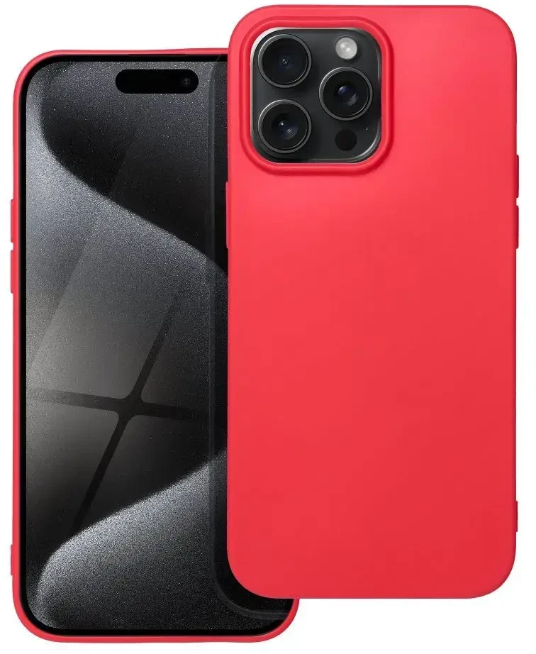 OEM dėklas, skirtas iPhone 15 PRO MAX, minkštas, raudonas