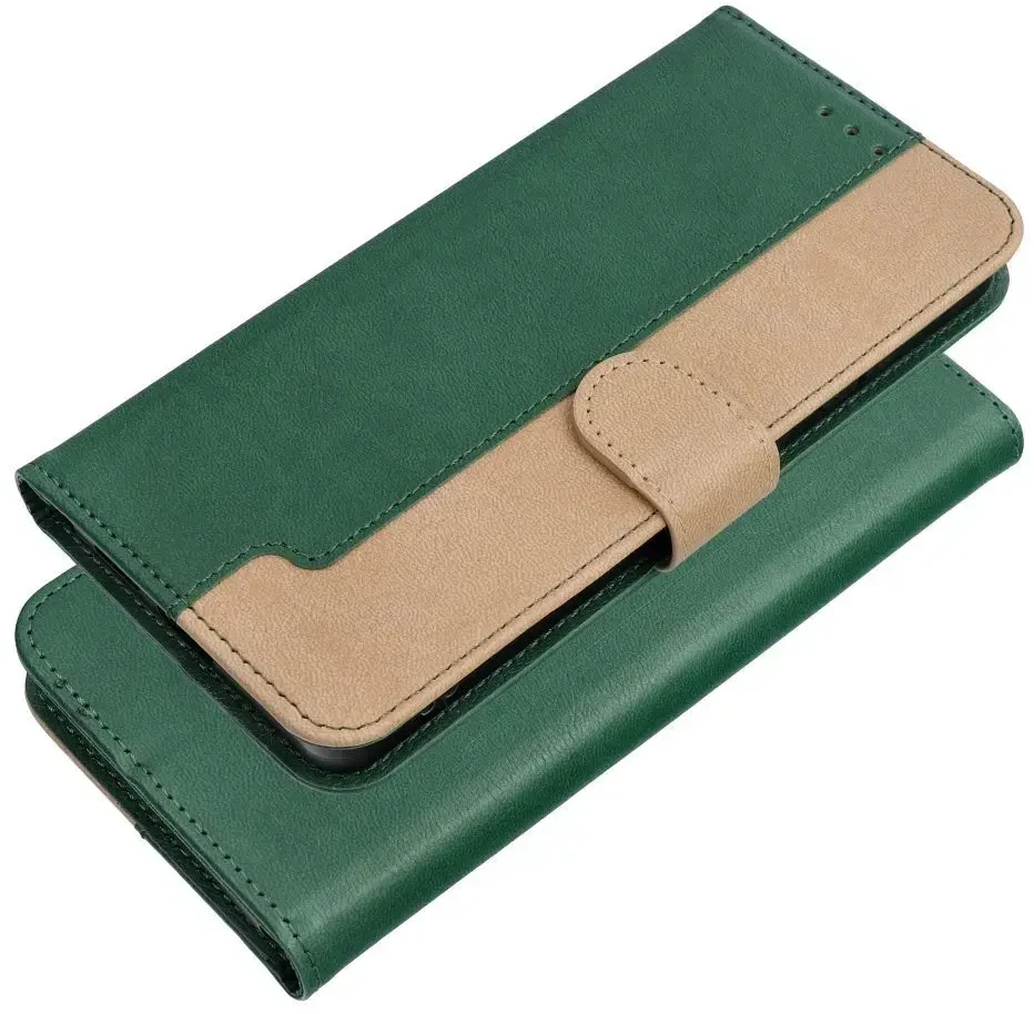 Oem Dėklas su klapką na Samsung A57 Split Book zielono-auksinė