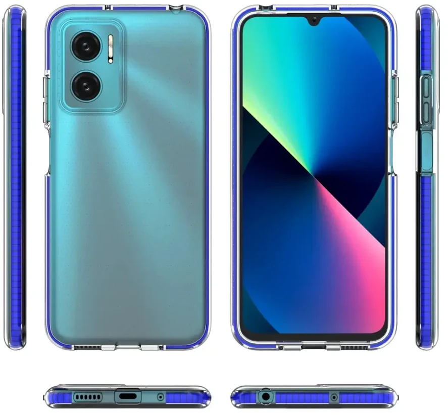 Hurtel Spring dėklas su spalvotu rėmeliu skirtas Xiaomi Redmi 10, šviesiai rožinis