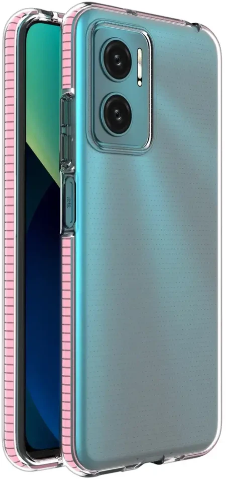 Hurtel Spring dėklas su spalvotu rėmeliu skirtas Xiaomi Redmi 10, šviesiai rožinis