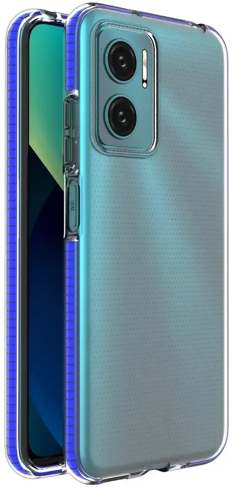 Hurtel Spring dėklas su spalvotu rėmeliu skirtas Xiaomi Redmi 10, tamsiai mėlynas