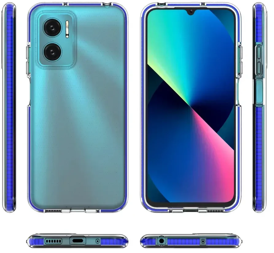 Hurtel Spring dėklas su spalvotu rėmeliu skirtas Xiaomi Redmi 10, tamsiai mėlynas