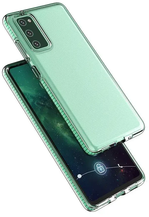 Hurtel Spring dėklas su spalvotu rėmeliu skirtas Samsung Galaxy A72 4G, šviesiai rožinis