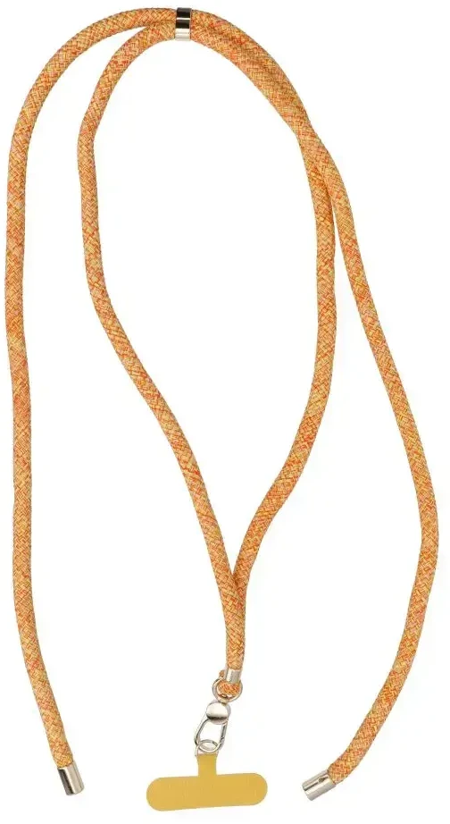 OEM SWING (8mm) telefono virvelė, reguliuojamo ilgio telefono pakabukas / laido ilgis 165cm (maks. 82,5cm kilpoje) / ant peties arba kaklo - oranžinis-baltas