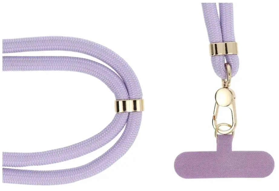 OEM SWING (8mm) telefono virvelė, reguliuojamo ilgio telefono pakabukas / laido ilgis 165cm (maks. 82,5cm kilpoje) / ant peties arba kaklo - violetinė
