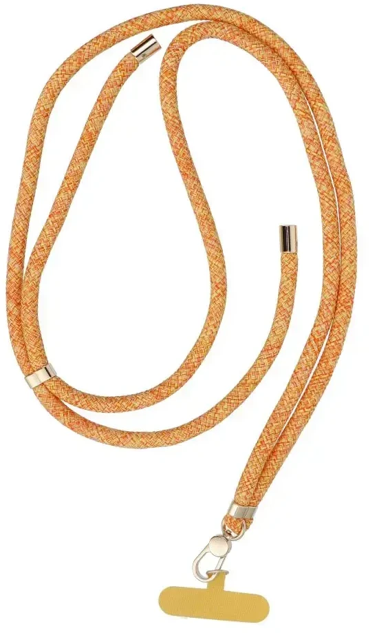 OEM SWING (8mm) telefono virvelė, reguliuojamo ilgio telefono pakabukas / laido ilgis 165cm (maks. 82,5cm kilpoje) / ant peties arba kaklo - oranžinis-baltas
