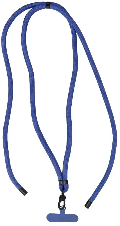 OEM SWING (8 mm) telefono virvelė, reguliuojamo ilgio telefono pakabukas / laido ilgis 165 cm (maks. 82,5 cm kilpoje) / ant peties arba kaklo - tamsi mėlyna