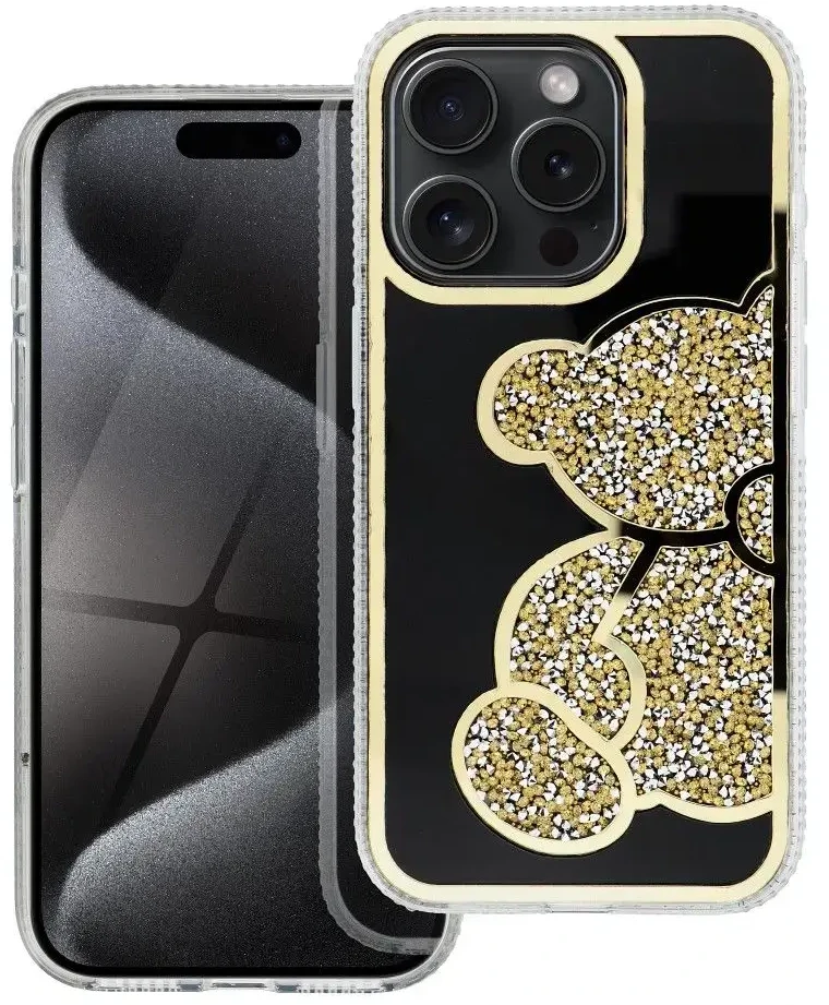 OEM dėklas, skirtas iPhone 16, meškiukas auksinis