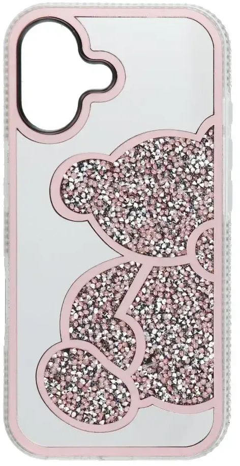 OEM dėklas, skirtas „iPhone 17“, rožinis meškiuko formos dėklas