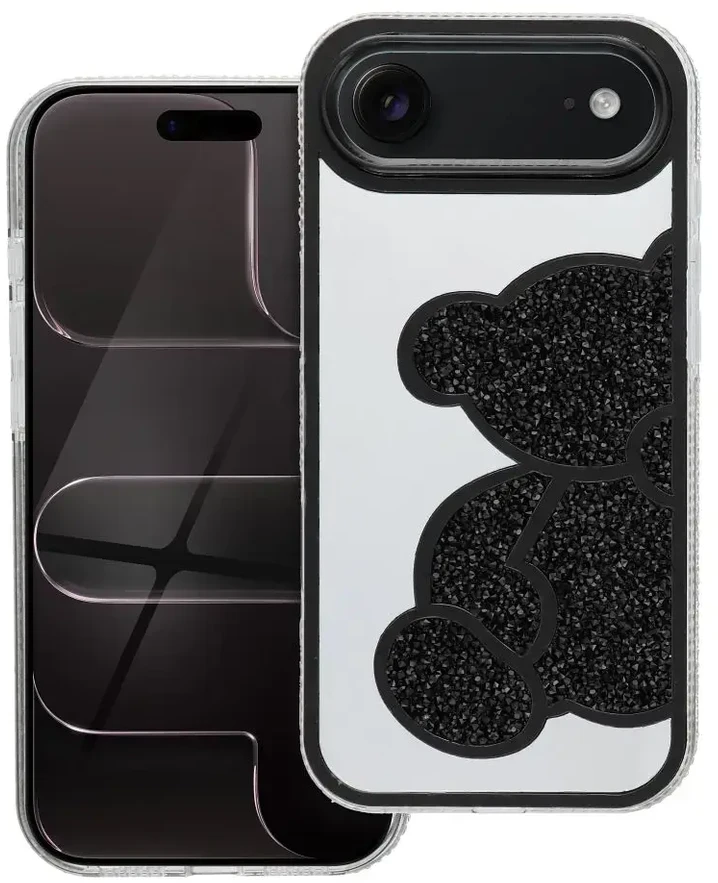 OEM dėklas, skirtas iPhone 17 AIR, juodas meškiukas
