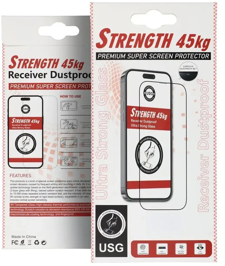 OEM grūdintas stiklas ULTRA STRONG 45kg, skirtas IPHONE 17 PRO / 18 PRO