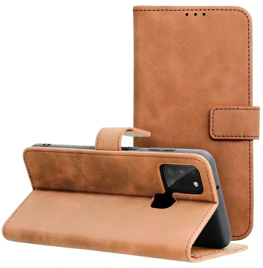 Forcell Oem TENDER Book Dėklas skirtas Samsung Galaxy A21s rudos spalvos