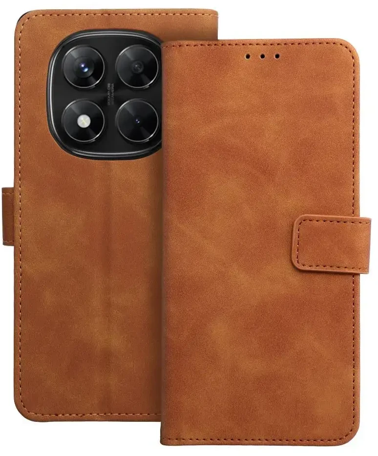 Oem TENDER Book dėklas skirtas Xiaomi Redmi Note 14 PRO 4G rudos spalvos