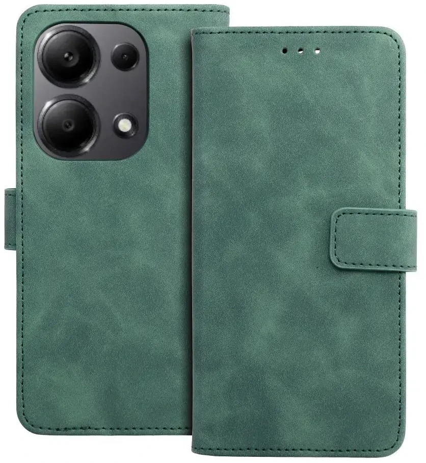 Oem TENDER Book dėklas skirtas Xiaomi Redmi Note 13 Pro 4G / POCO M6 Pro 4G žalios spalvos