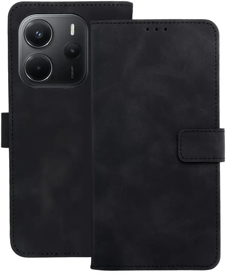 Oem TENDER Book dėklas skirtas Xiaomi Redmi Note 14 4G (GLOBAL - 164,84mm x 78,15mm x 8,16mm) juodos spalvos