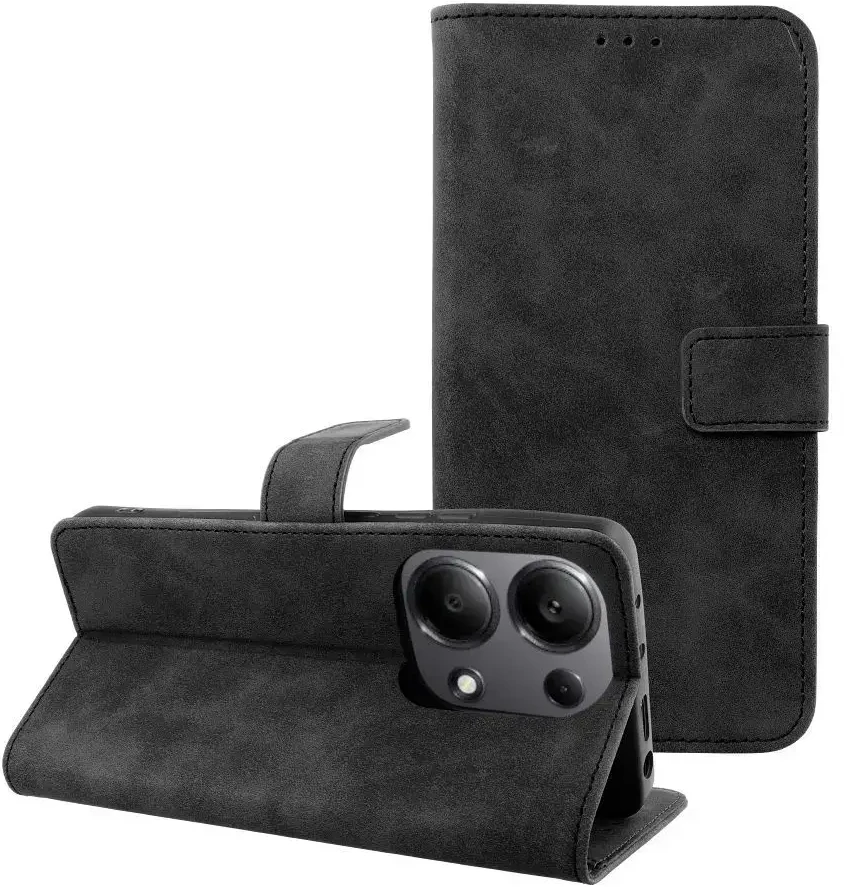 Forcell Oem TENDER Book Dėklas skirtas Xiaomi Redmi Note 13 Pro 4G / POCO M6 Pro 4G juodos spalvos