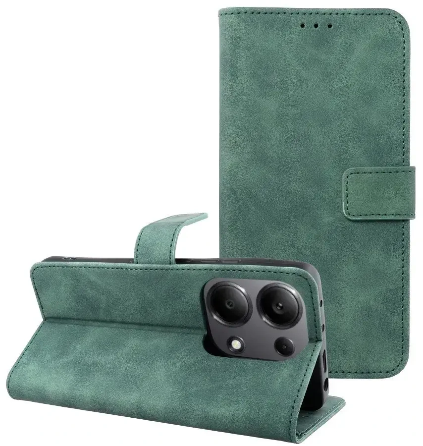 Oem TENDER Book dėklas skirtas Xiaomi Redmi Note 13 Pro 4G / POCO M6 Pro 4G žalios spalvos