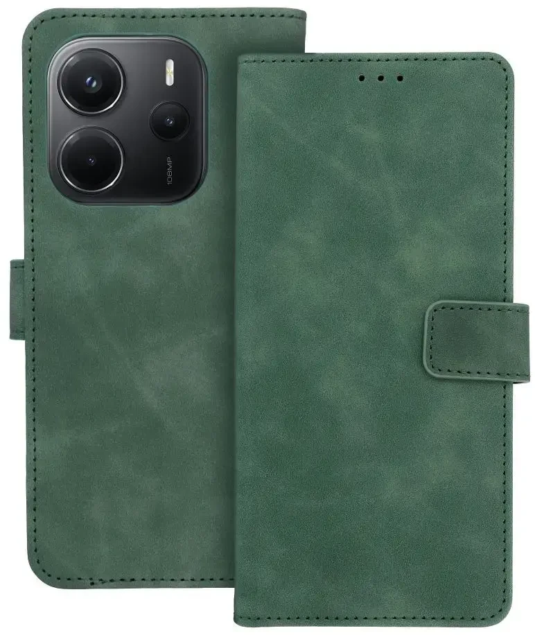 Oem TENDER Book dėklas skirtas Xiaomi Redmi Note 14 4G (GLOBAL - 164,84mm x 78,15mm x 8,16mm) žalios spalvos