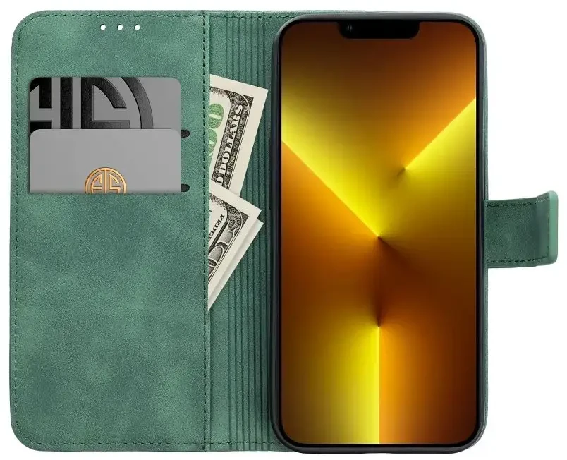 Oem TENDER Book dėklas skirtas Xiaomi Redmi Note 13 Pro 4G / POCO M6 Pro 4G žalios spalvos