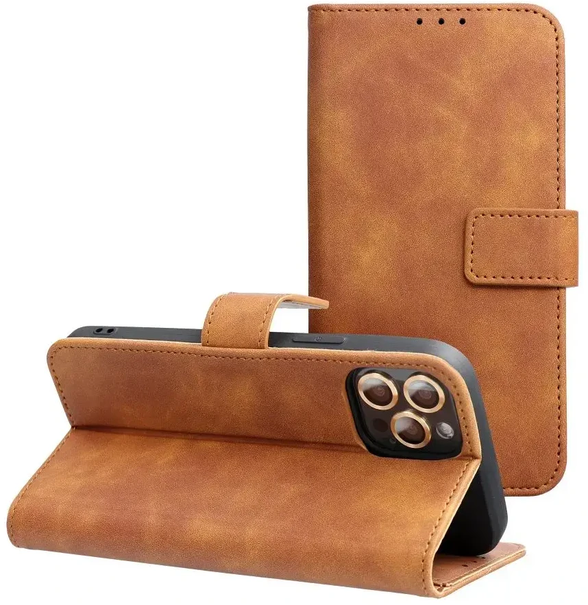 Oem TENDER Book Dėklas skirtas Xiaomi Redmi Note 14 PRO 5G / 14 PRO PLUS 5G rudos spalvos