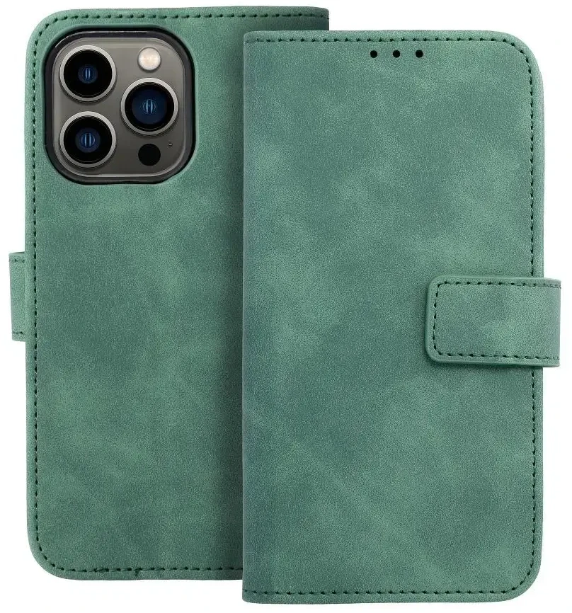 OEM atverčiamas dėklas iPhone 13 Tender Book žalias