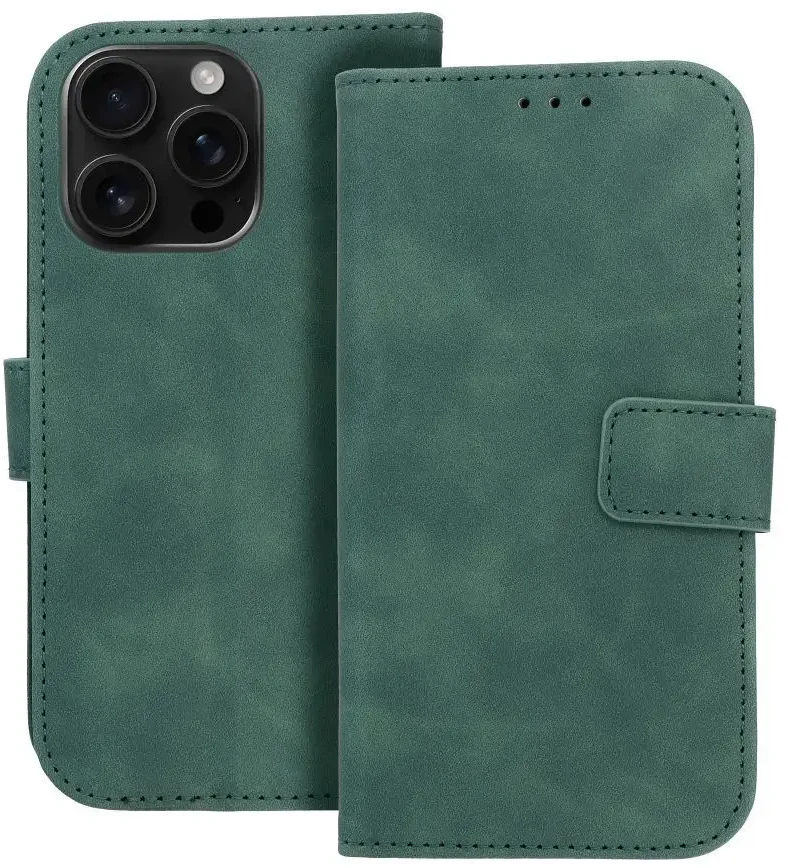 OEM atverčiamas dėklas iPhone 16 PRO Tender Book žalias