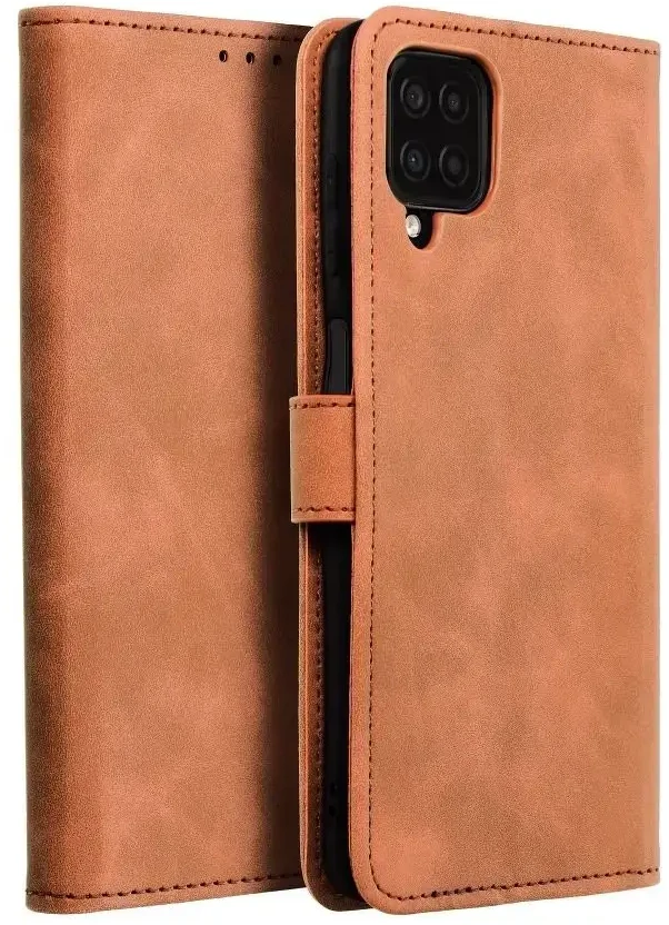Forcell Oem TENDER Book Dėklas skirtas Samsung Galaxy A12 / M12 rudos spalvos