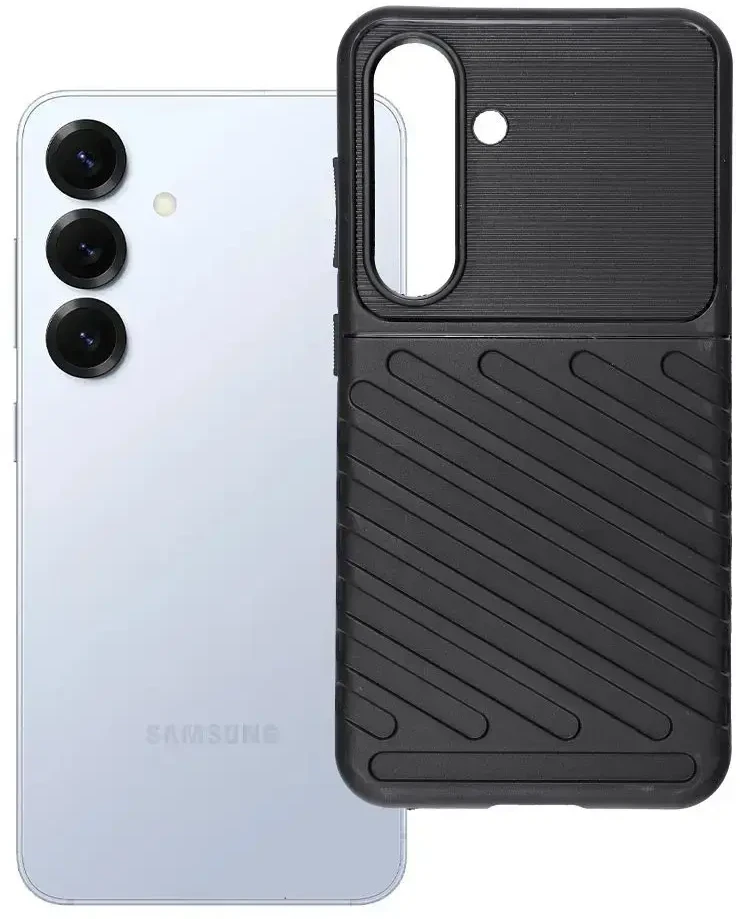 Oem THUNDER dėklas skirtas Samsung Galaxy S25 juodos spalvos