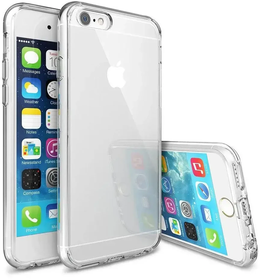 OEM dėklas iPhone 6/6S galiniam dėklui, itin plonas, 0,5 mm, skaidrus