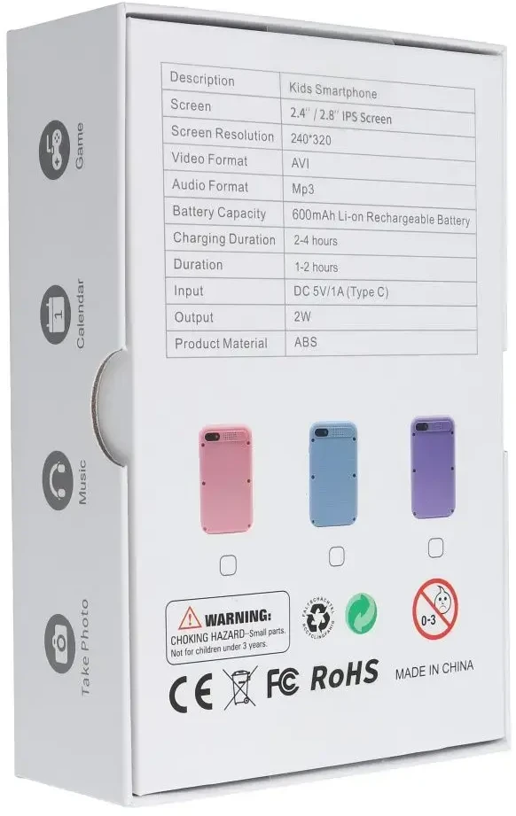 Oem Vaikiška žaidimų konsolė su jutikliniu ekranu 2,8" KDC-0027A rožinė